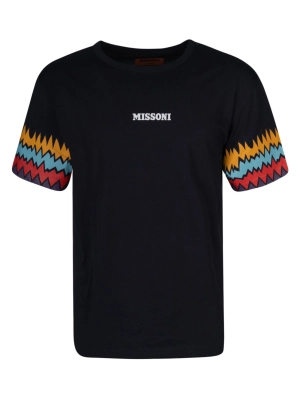 Missoni Zigzag-Trim Logo Printed T-Shirt