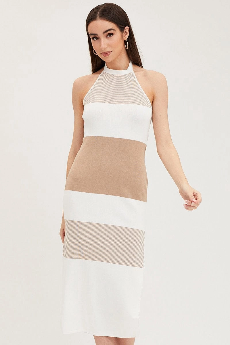 Multi Knit Midi Dress
