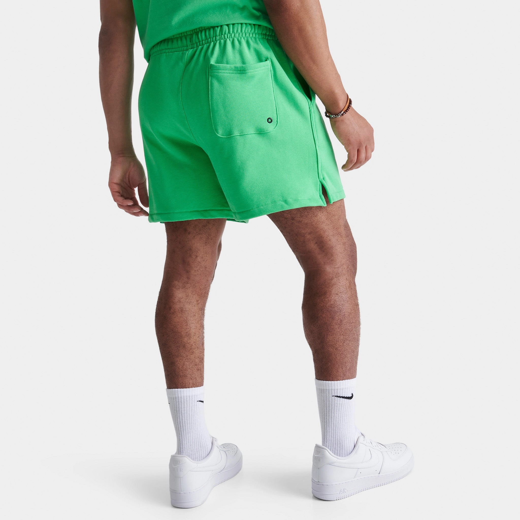 Nike Club French Terry Flow Shorts Spring Green / White - White