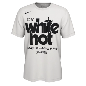 Nike Miami HEAT White Hot 2025 NBA Playoffs Mantra Tee