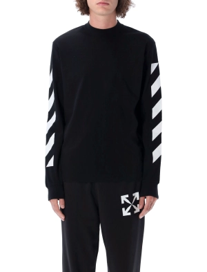 Off-White Diagonal Printed Arrow Long-Sleeved T-Shirt