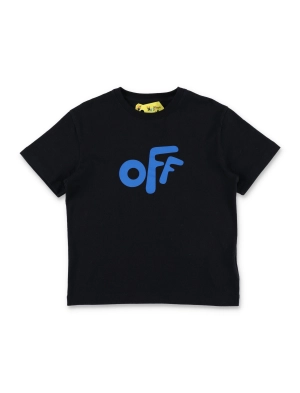 Off-White Kids Logo Printed Crewneck T-Shirt
