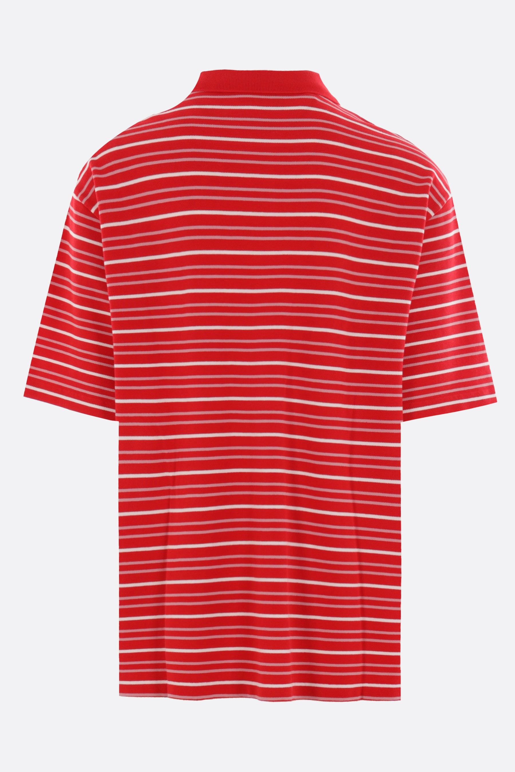 oversized polo shirt in striped piquet