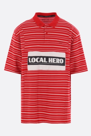 oversized polo shirt in striped piquet