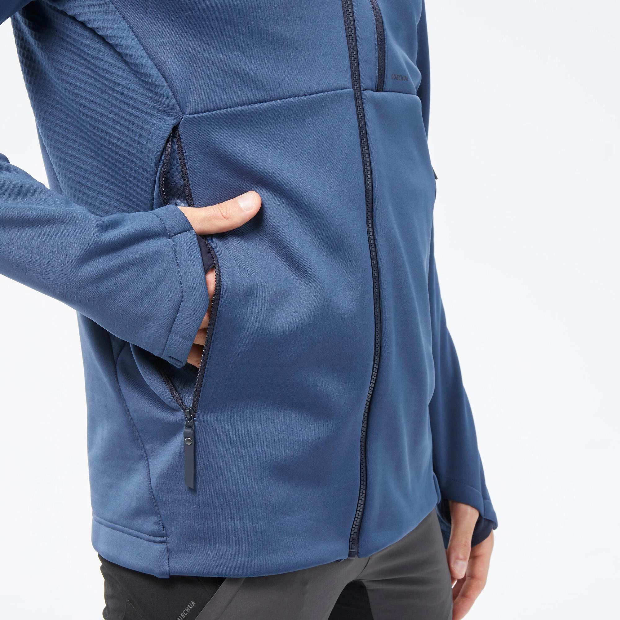 Quechua Men's MH520 Hood Hiking Fleece Jacket