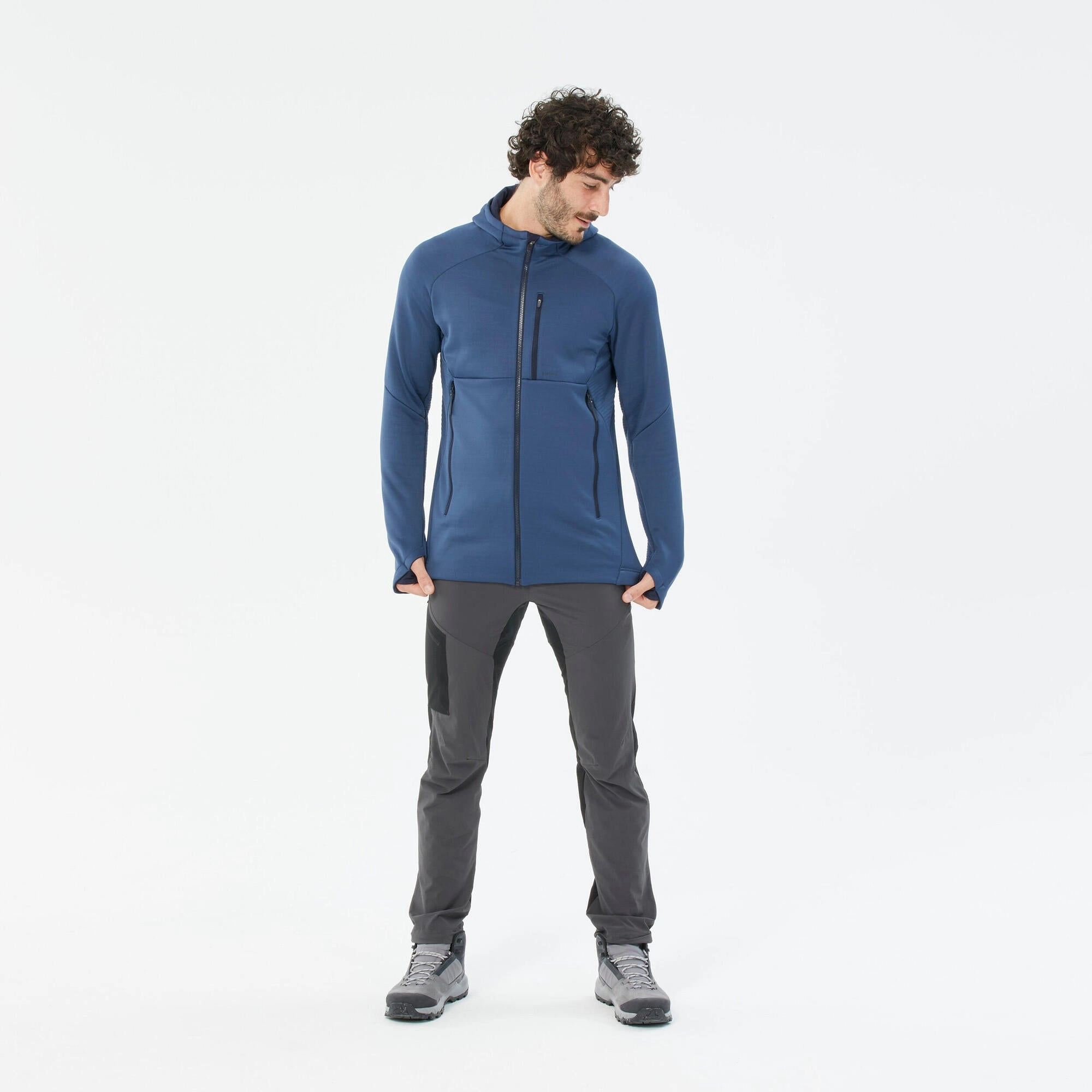 Quechua Men's MH520 Hood Hiking Fleece Jacket