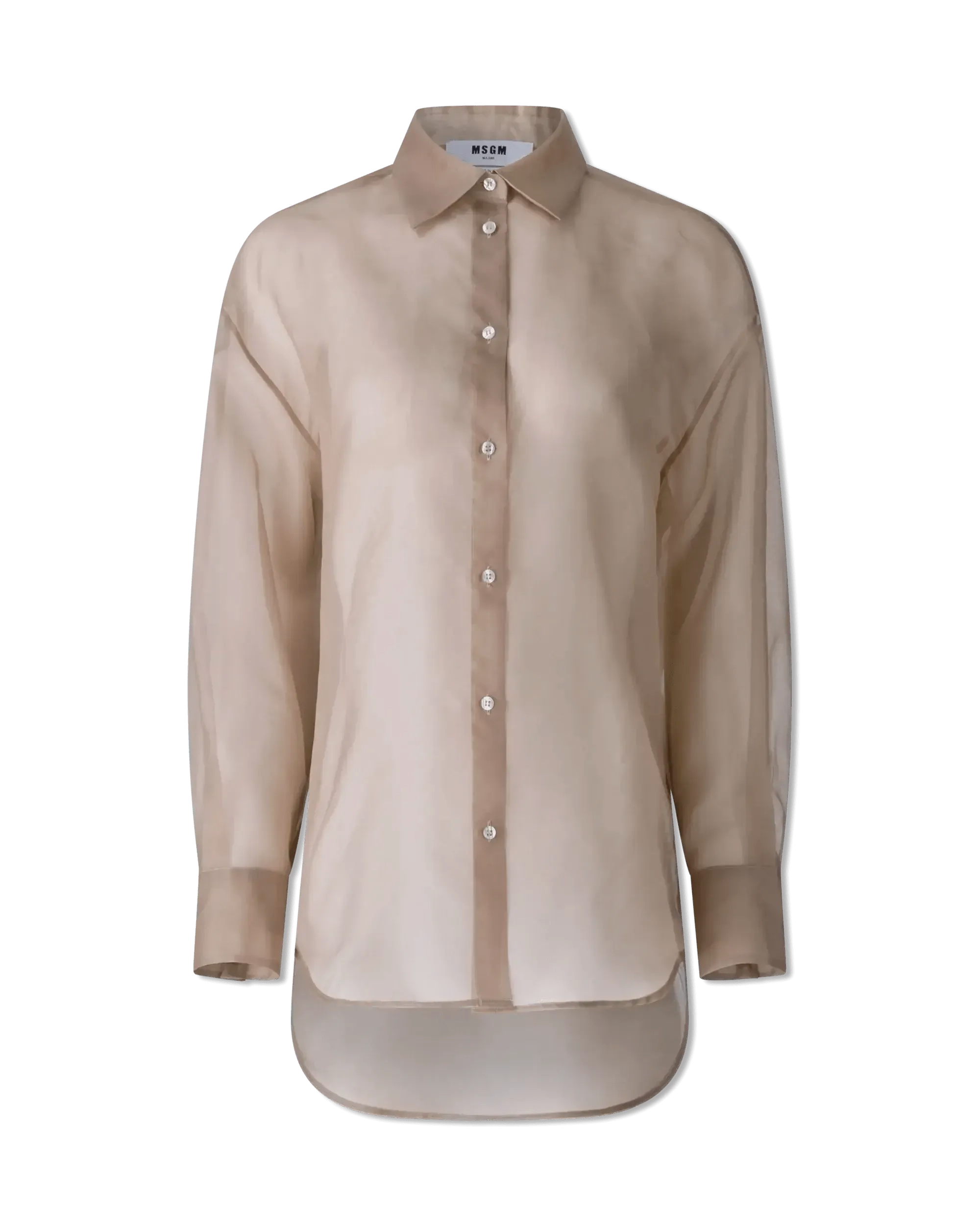 Sheer Button Up Silk Shirt