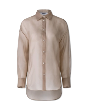 Sheer Button Up Silk Shirt