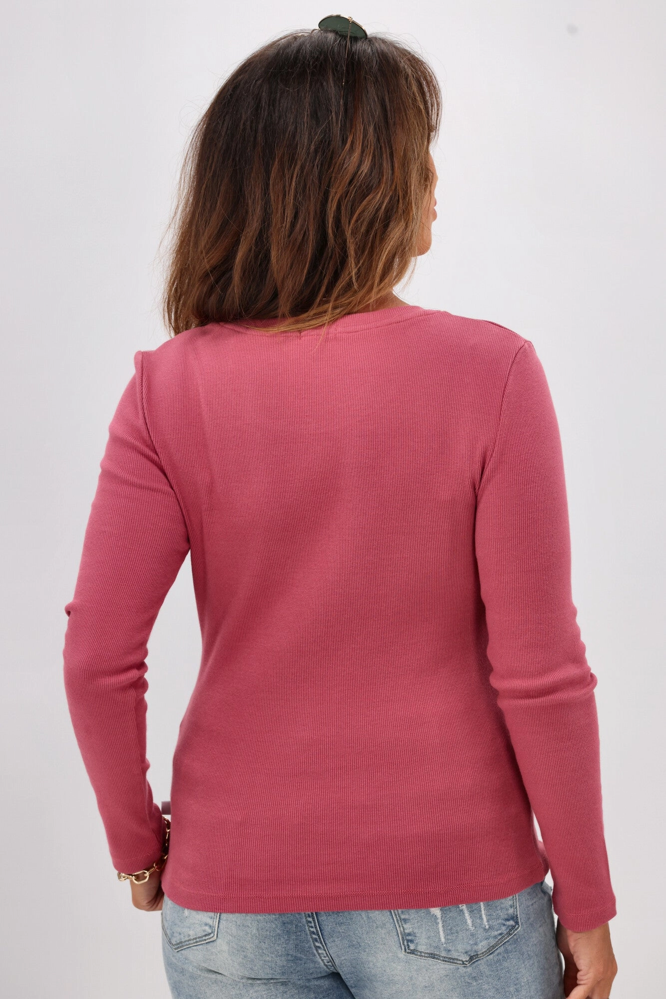 Shine On Essentials Rib Long Sleeve Dusty Rose