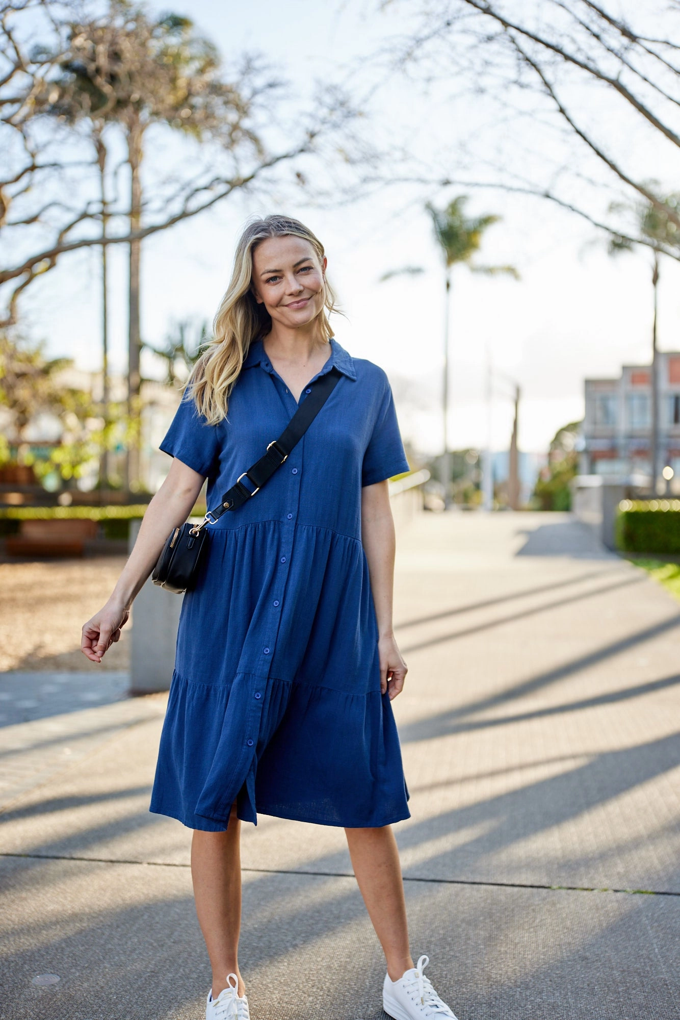 Shine On Essentials Shirt Dress Navy