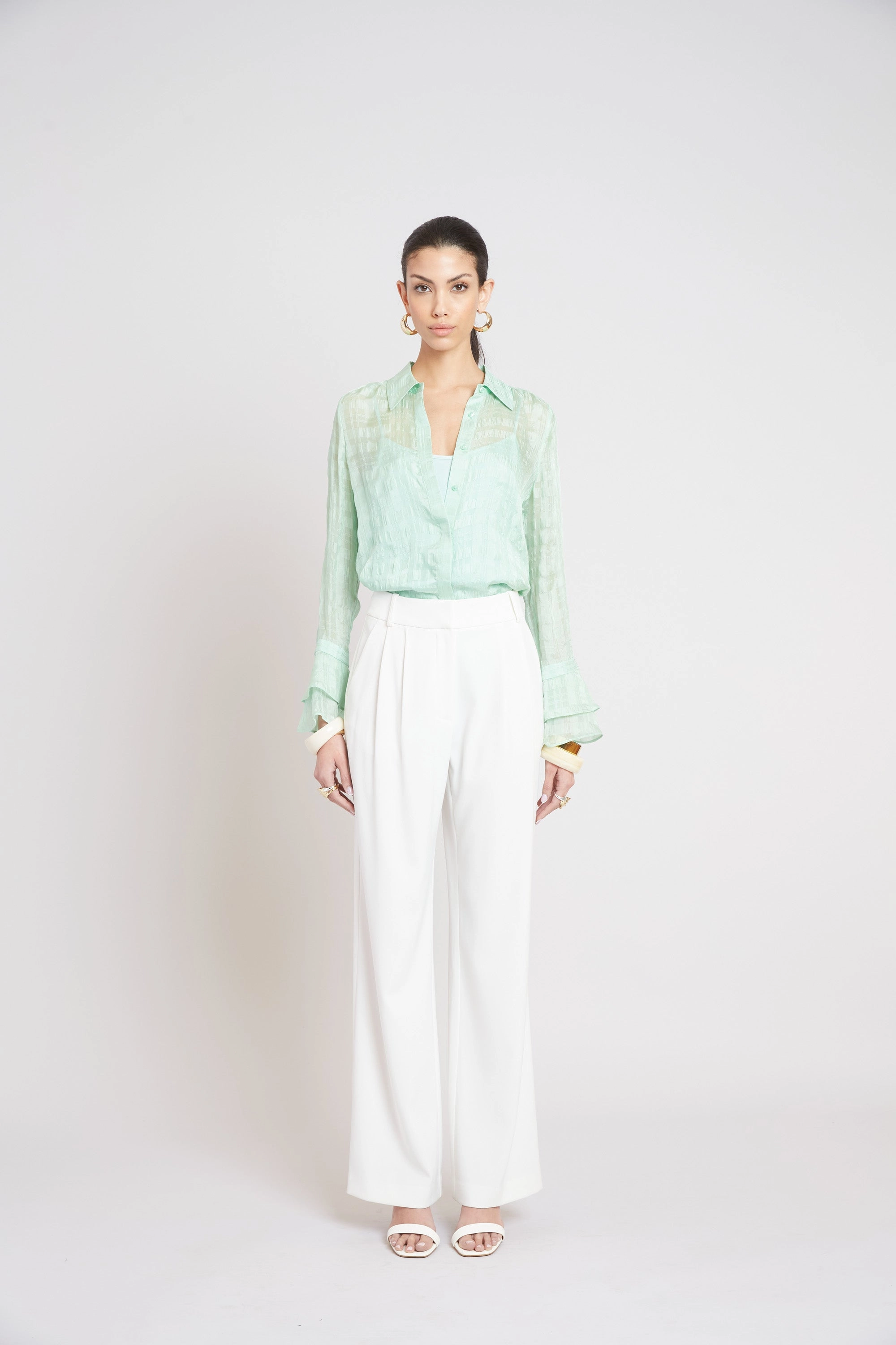 Silk Plaid Jacquard Shirt