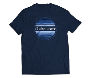 sixthreezero EVRYjourney Premium Short Sleeve Crew Pageant Blue 100% Cotton Unisex Shirt