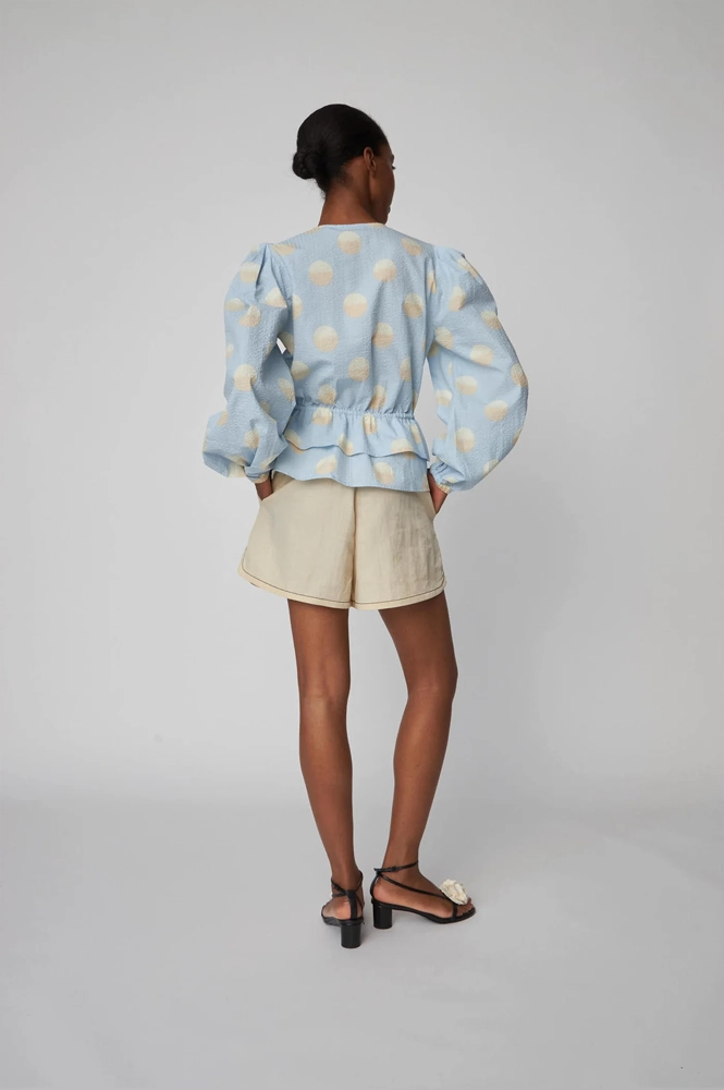 Stella Nova Big Dot Light Blue Blouse