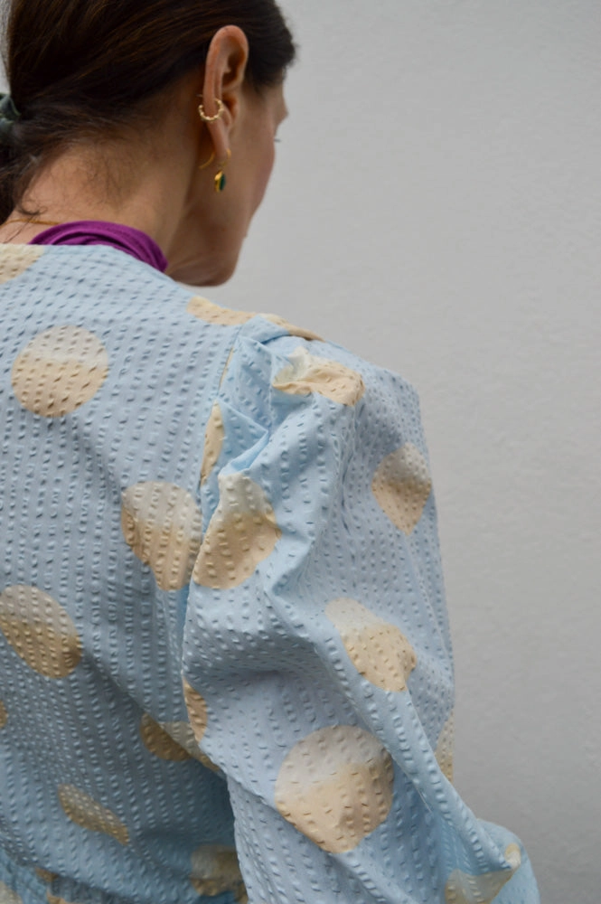 Stella Nova Big Dot Light Blue Blouse
