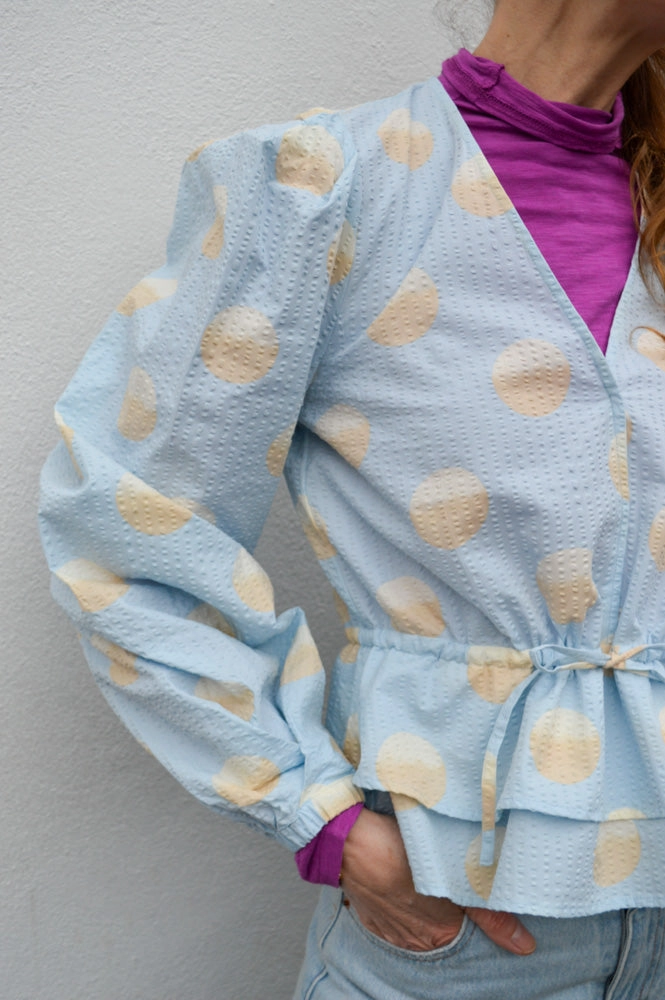 Stella Nova Big Dot Light Blue Blouse