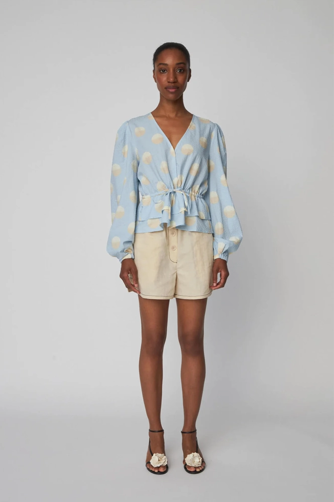 Stella Nova Big Dot Light Blue Blouse