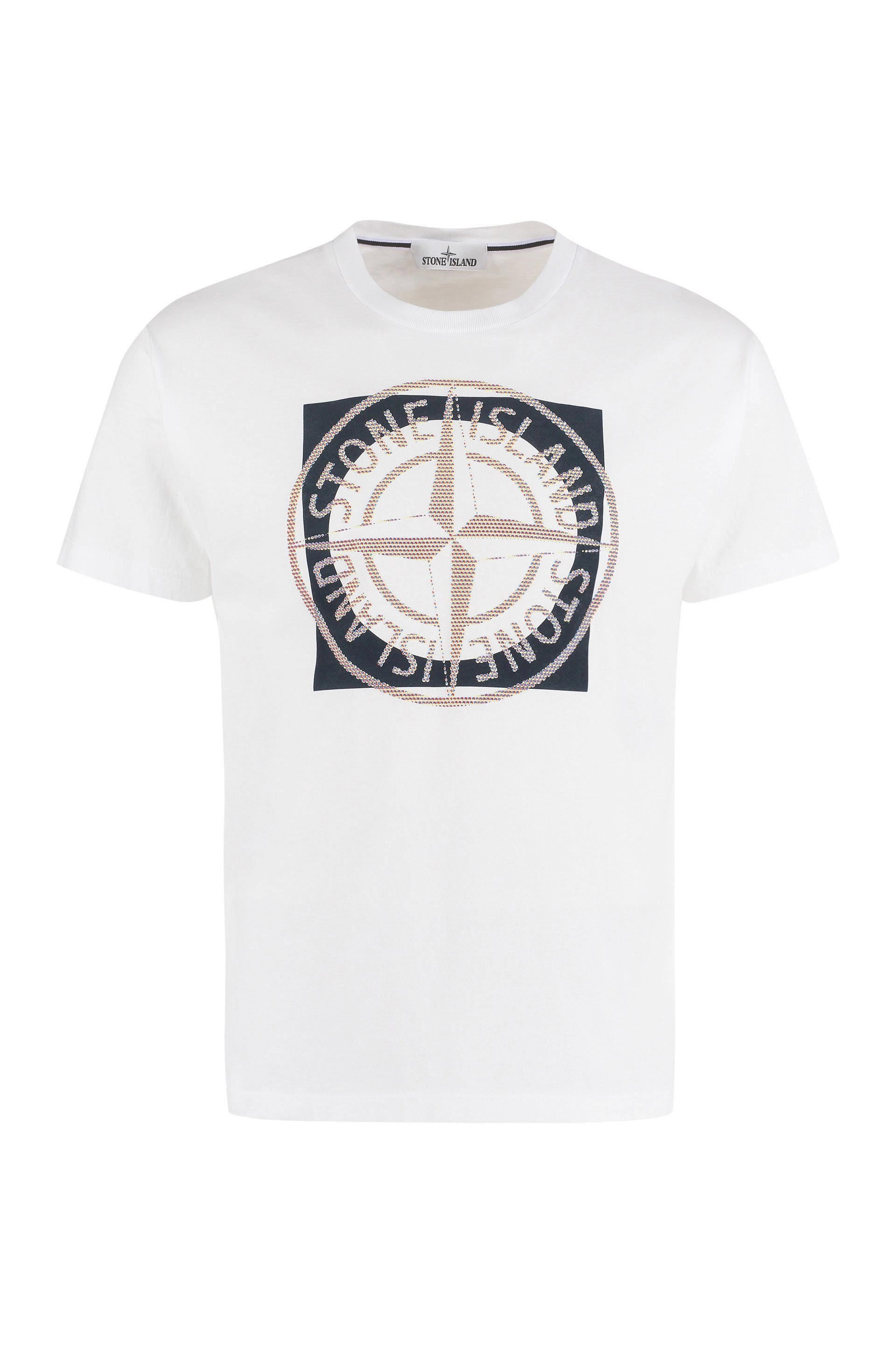 Stone Island Logo Printed Crewneck T-Shirt
