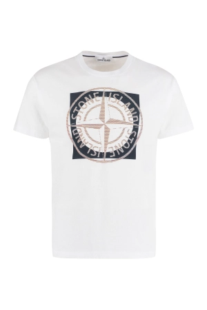 Stone Island Logo Printed Crewneck T-Shirt
