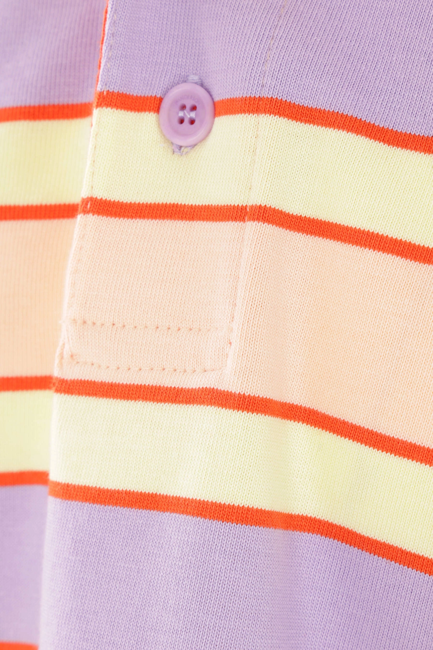 striped jersey long-sleeved polo shirt