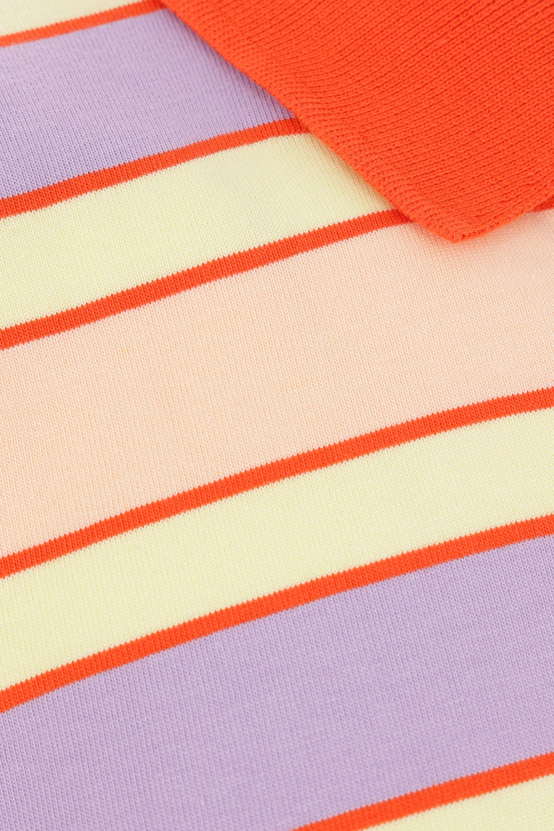 striped jersey long-sleeved polo shirt