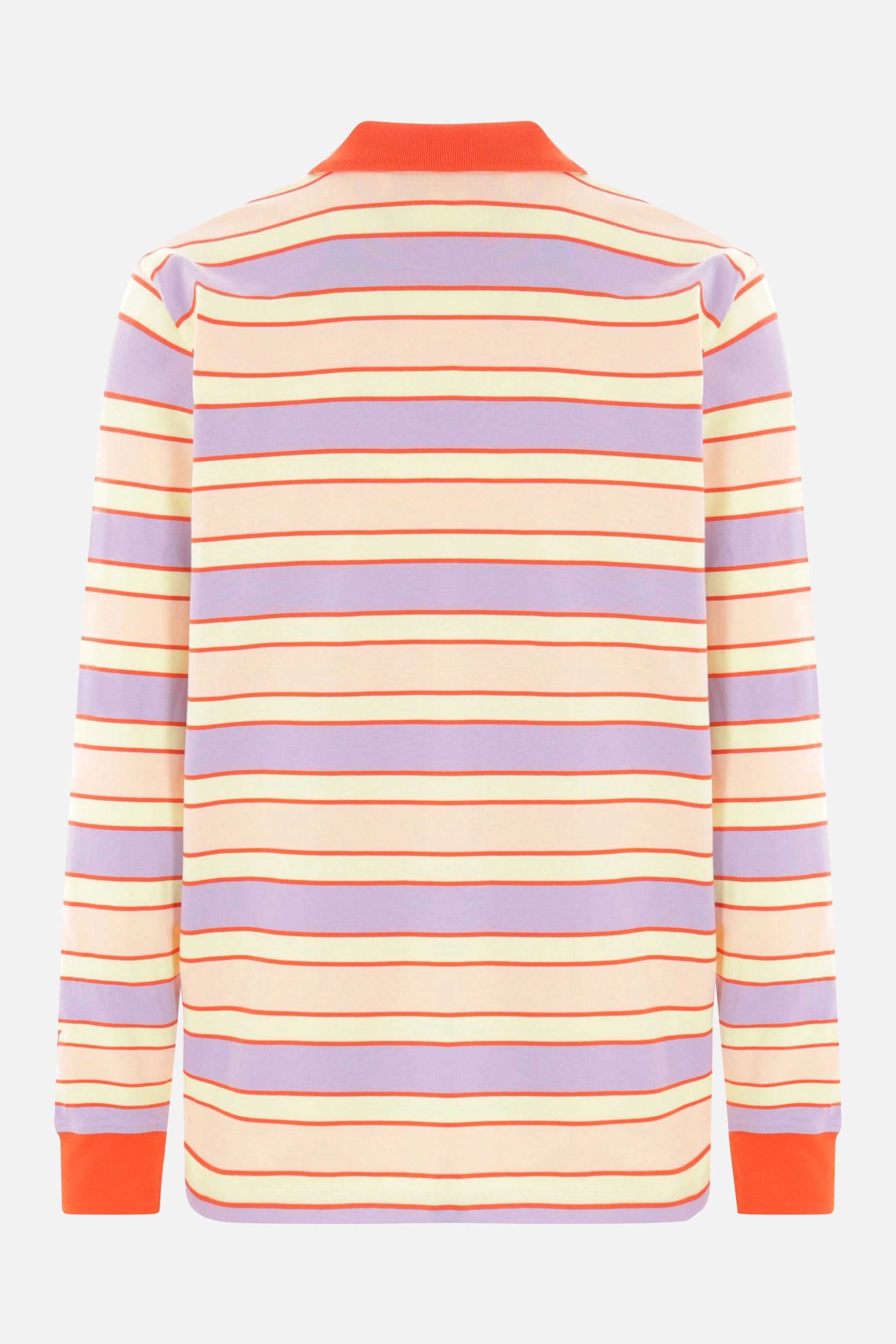 striped jersey long-sleeved polo shirt