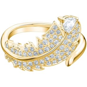 Swarovski Women's Ring - Nice Gold Tone Plated White Crystal Motif, Size 6.75 | 5515384