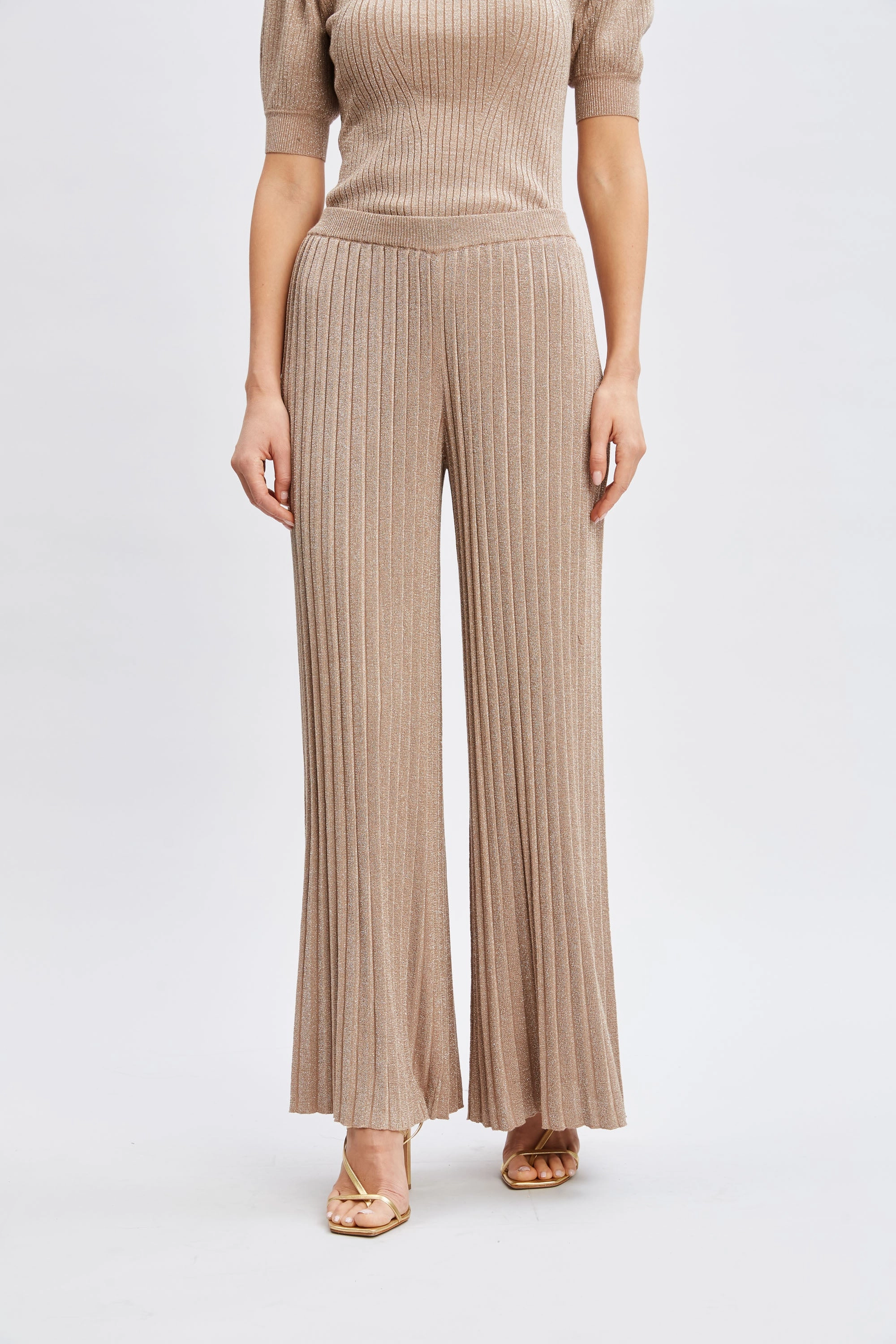 T-Tahari Metallic Wide Leg Pant