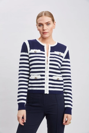 T-Tahari Striped Cardigan Jacket