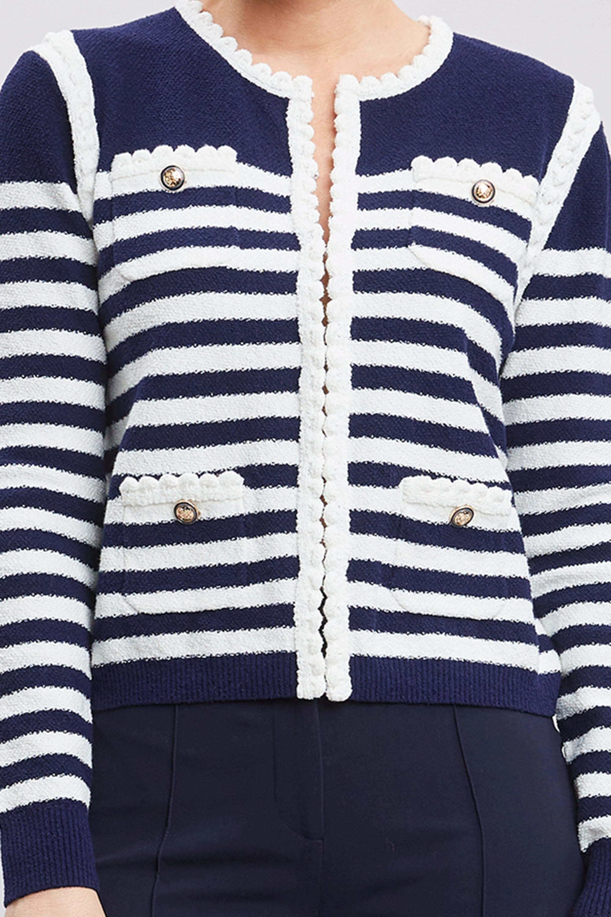 T-Tahari Striped Cardigan Jacket