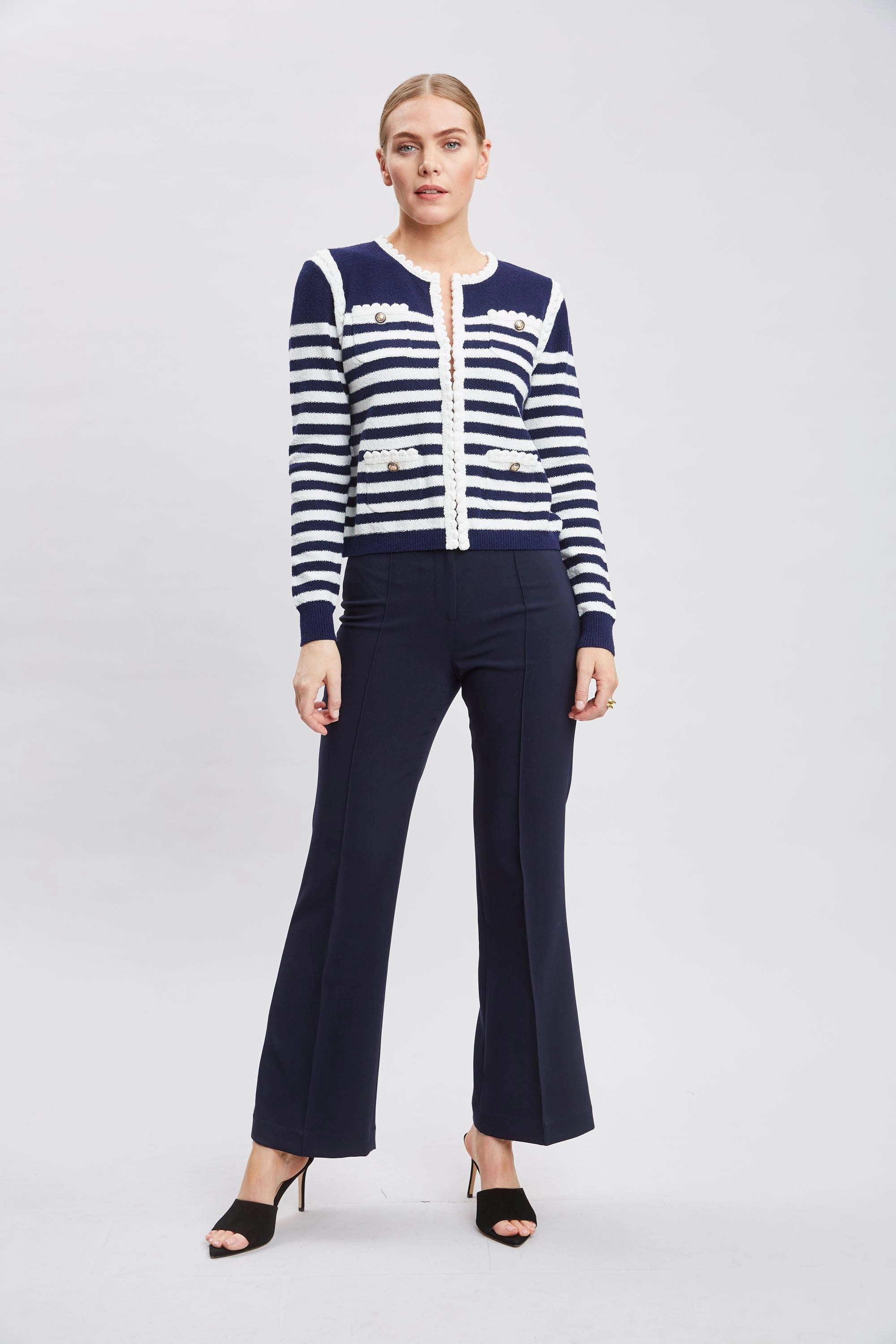 T-Tahari Striped Cardigan Jacket