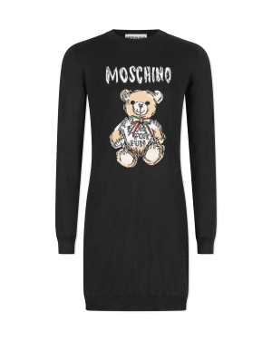 Teddy Bear Printed Mini T-Shirt Dress