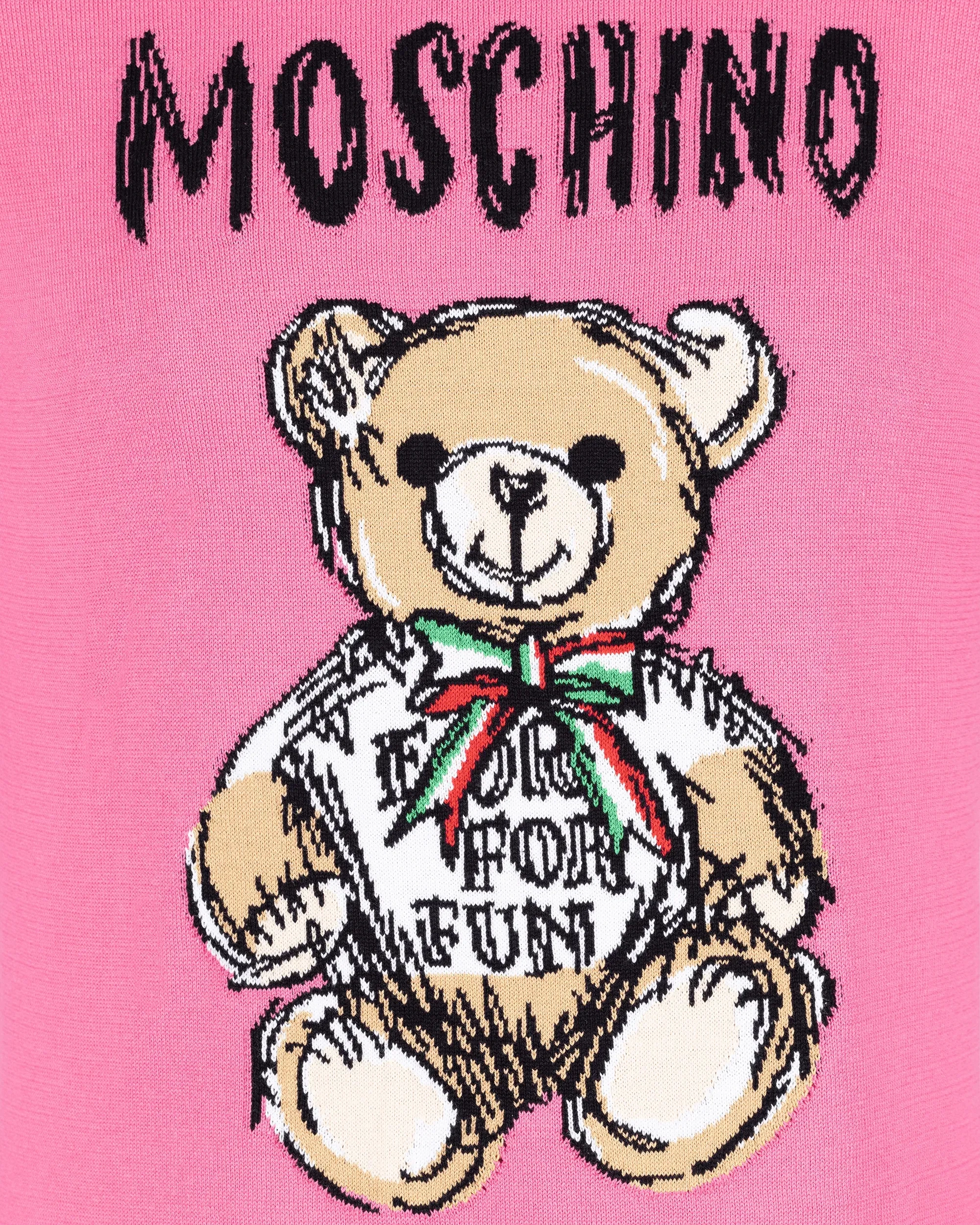 Teddy Bear Printed Mini T-Shirt Dress