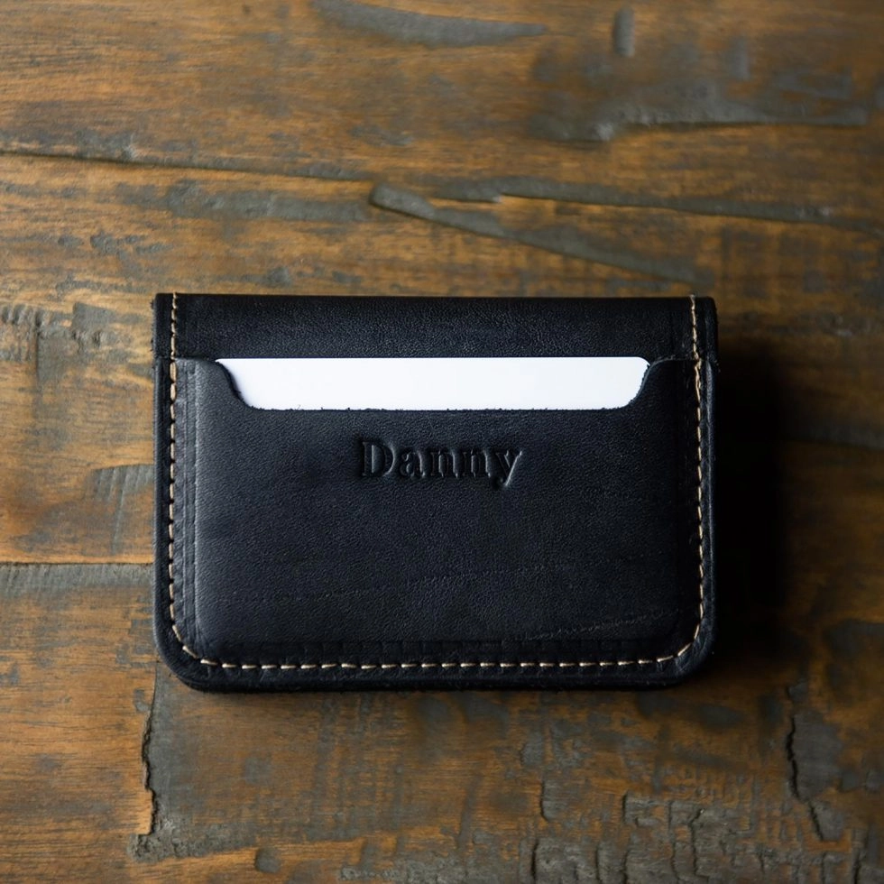 The Gates - Personalized Leather Bifold Money Clip Front Pocket Wallet