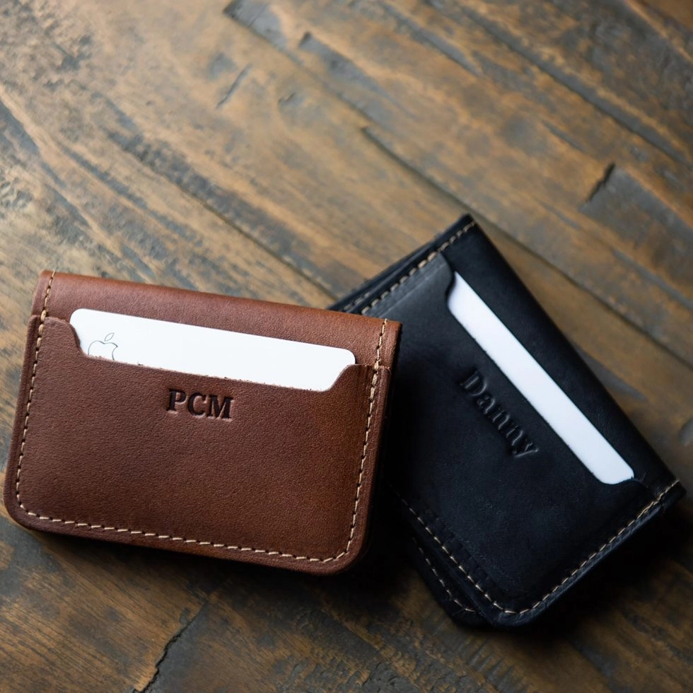 The Gates - Personalized Leather Bifold Money Clip Front Pocket Wallet