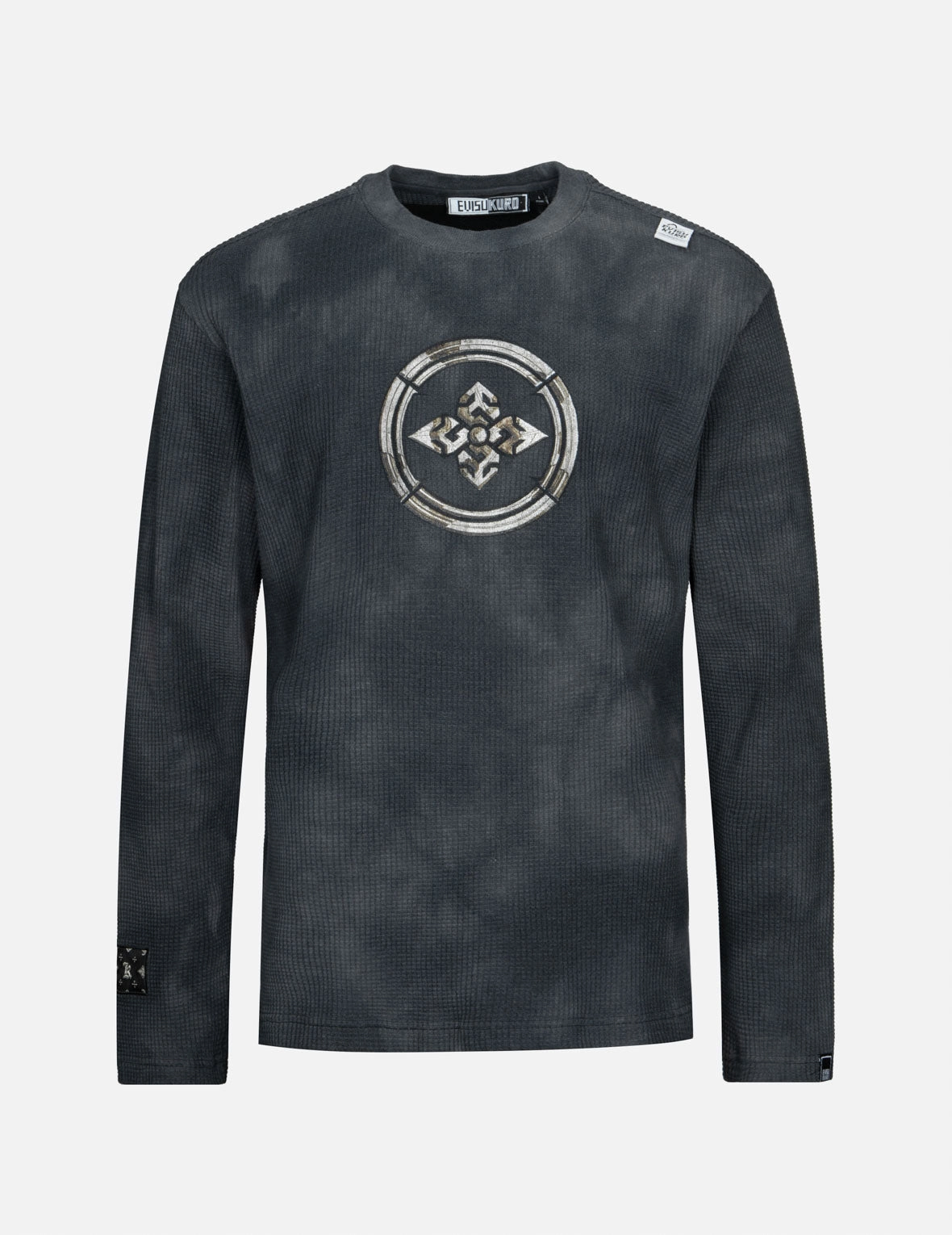 Tie-Dyed with Kamon Embroidery Relax Fit Long-Sleeve T-shirt
