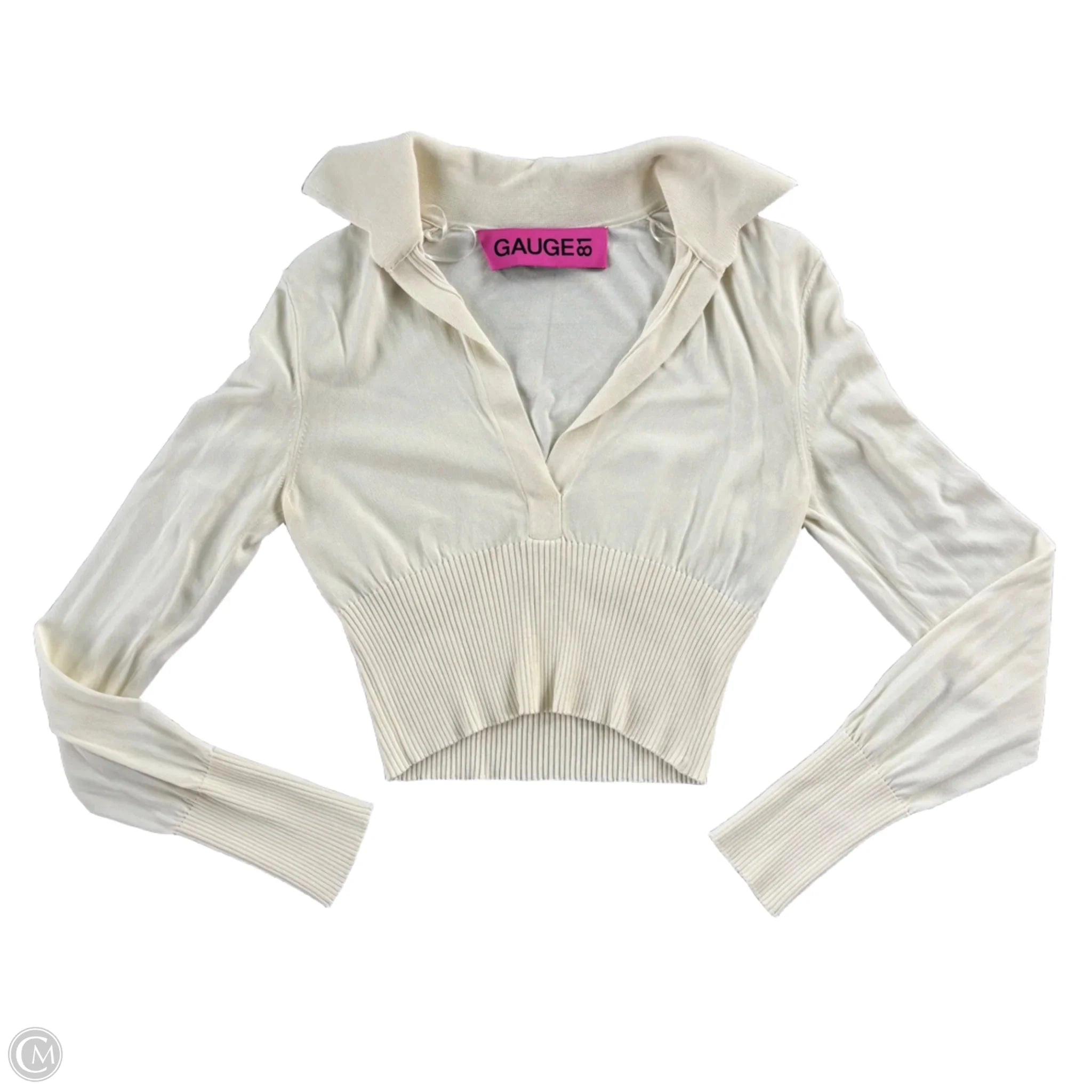 Top Long Sleeve By Gauge 81 In Ivory, Size: Xs