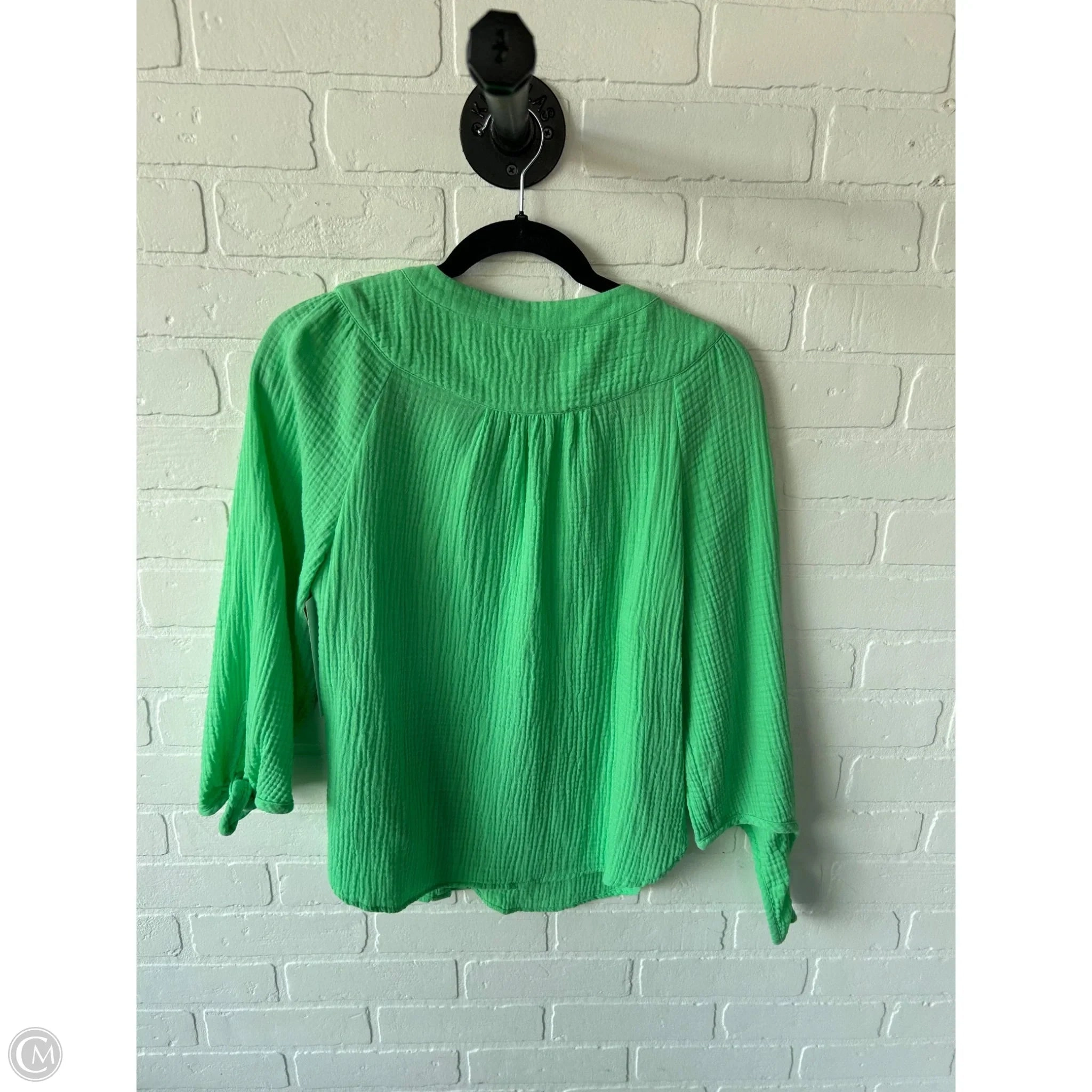 Top Long Sleeve By Talbots In Green, Size: Xs
