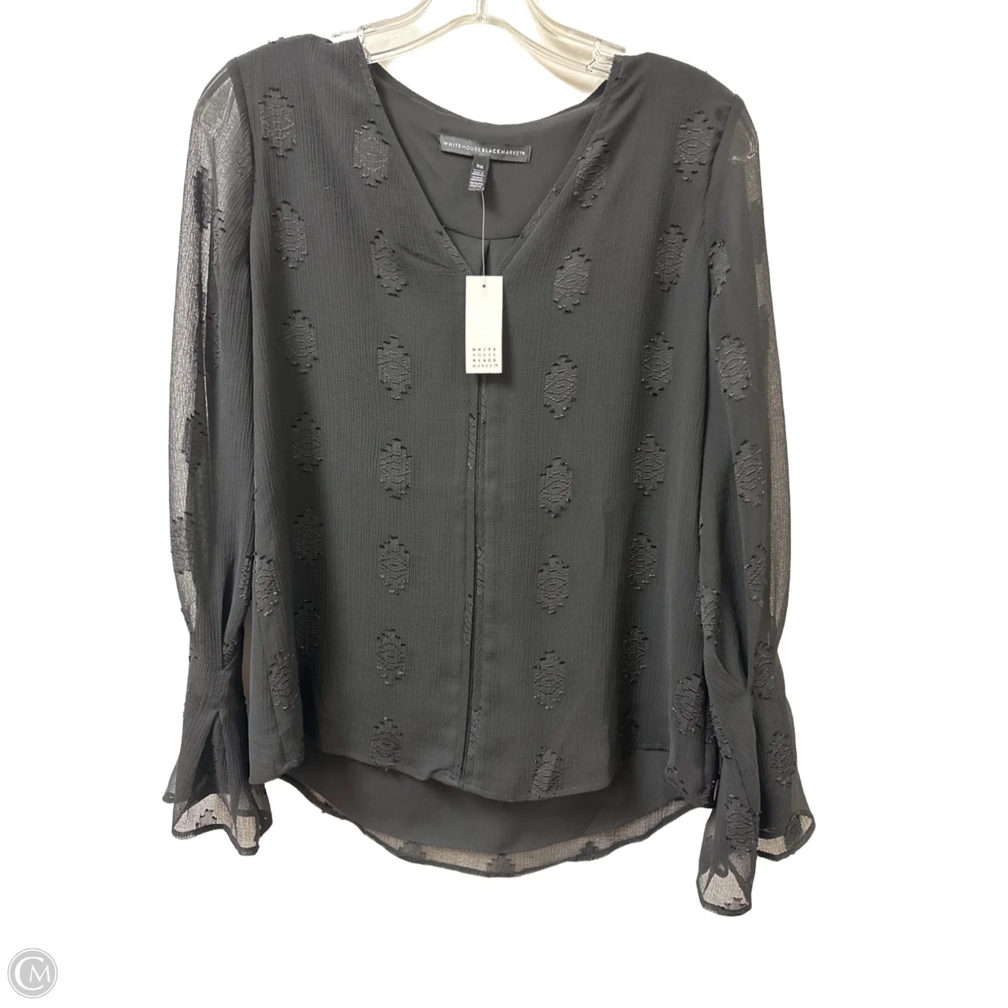 Top Long Sleeve By White House Black Market In Black, Size: Xs