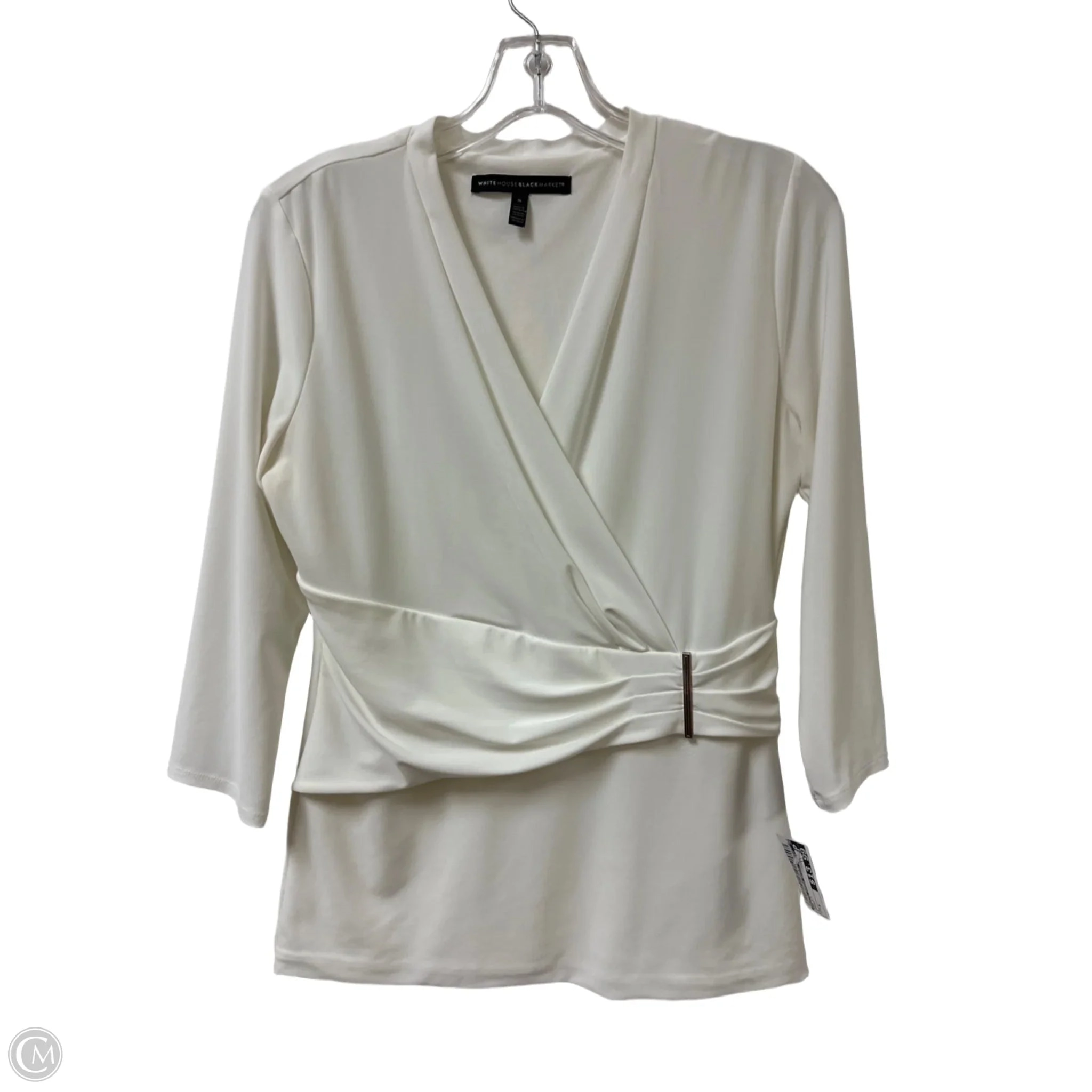 Top Long Sleeve By White House Black Market In Cream, Size: S