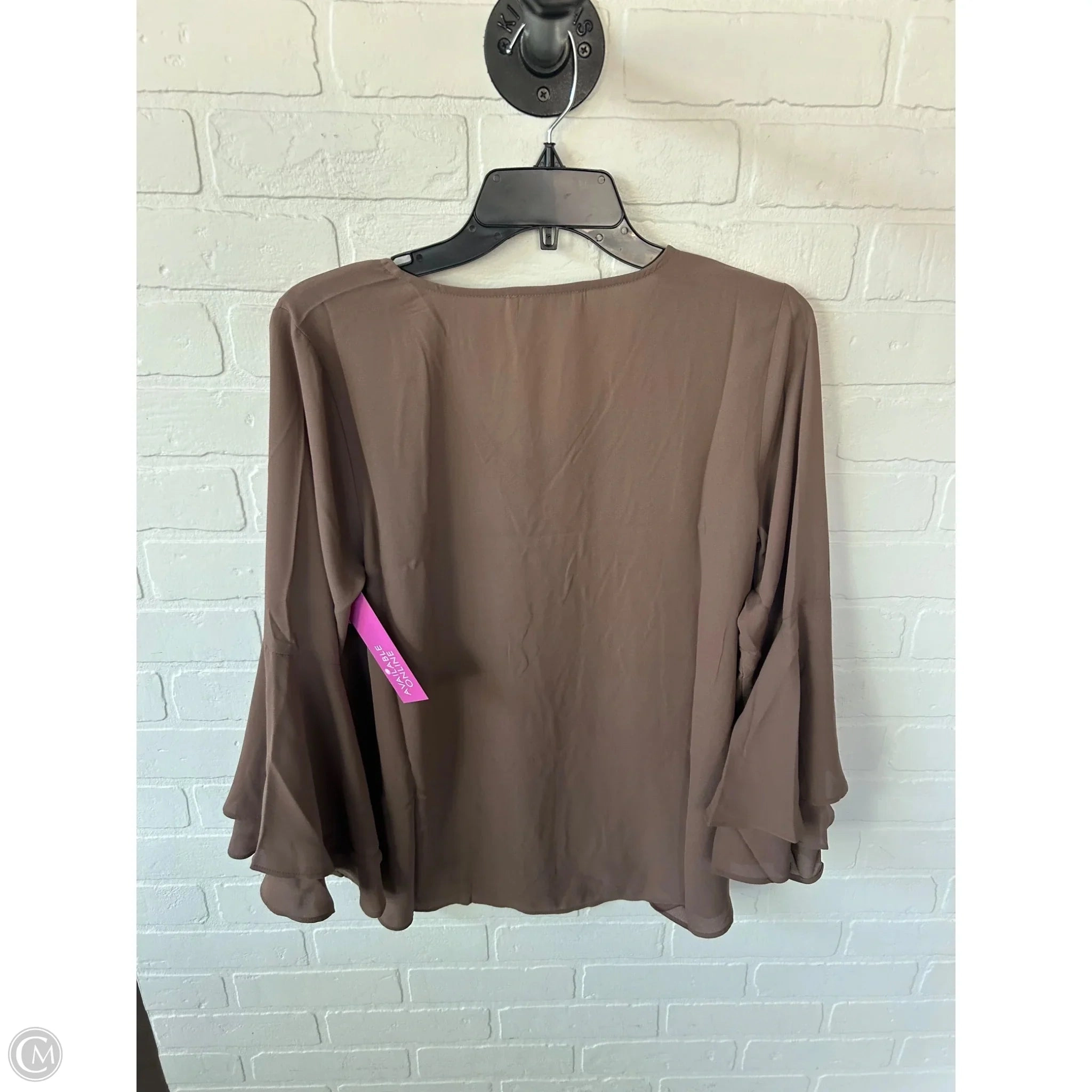 Top Long Sleeve By Zenana Outfitters In Brown, Size: S
