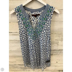Top Sleeveless By A Common Thread In Blue & White, Size: S