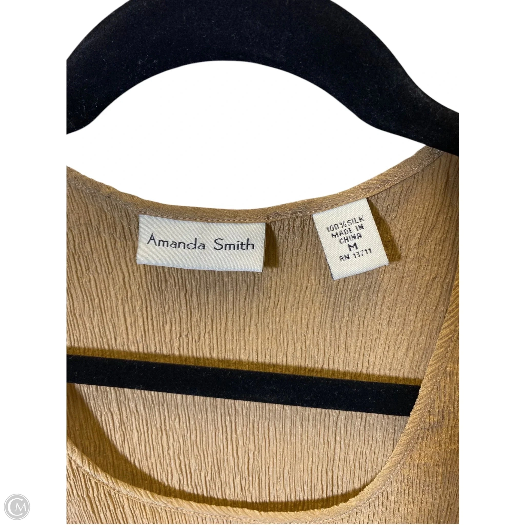 Top Sleeveless By Amanda Smith In Beige, Size: M