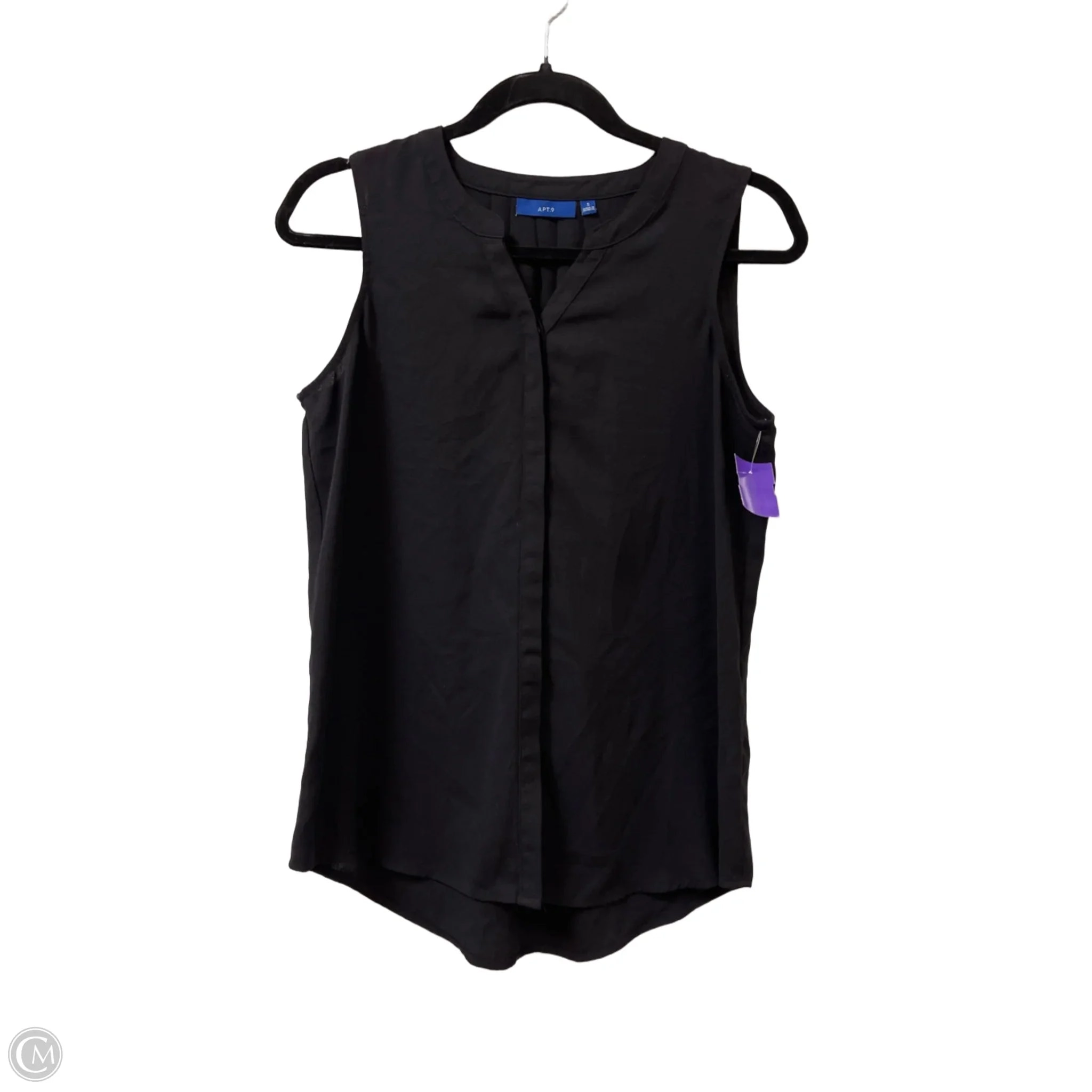 Top Sleeveless By Apt 9 In Black, Size: S