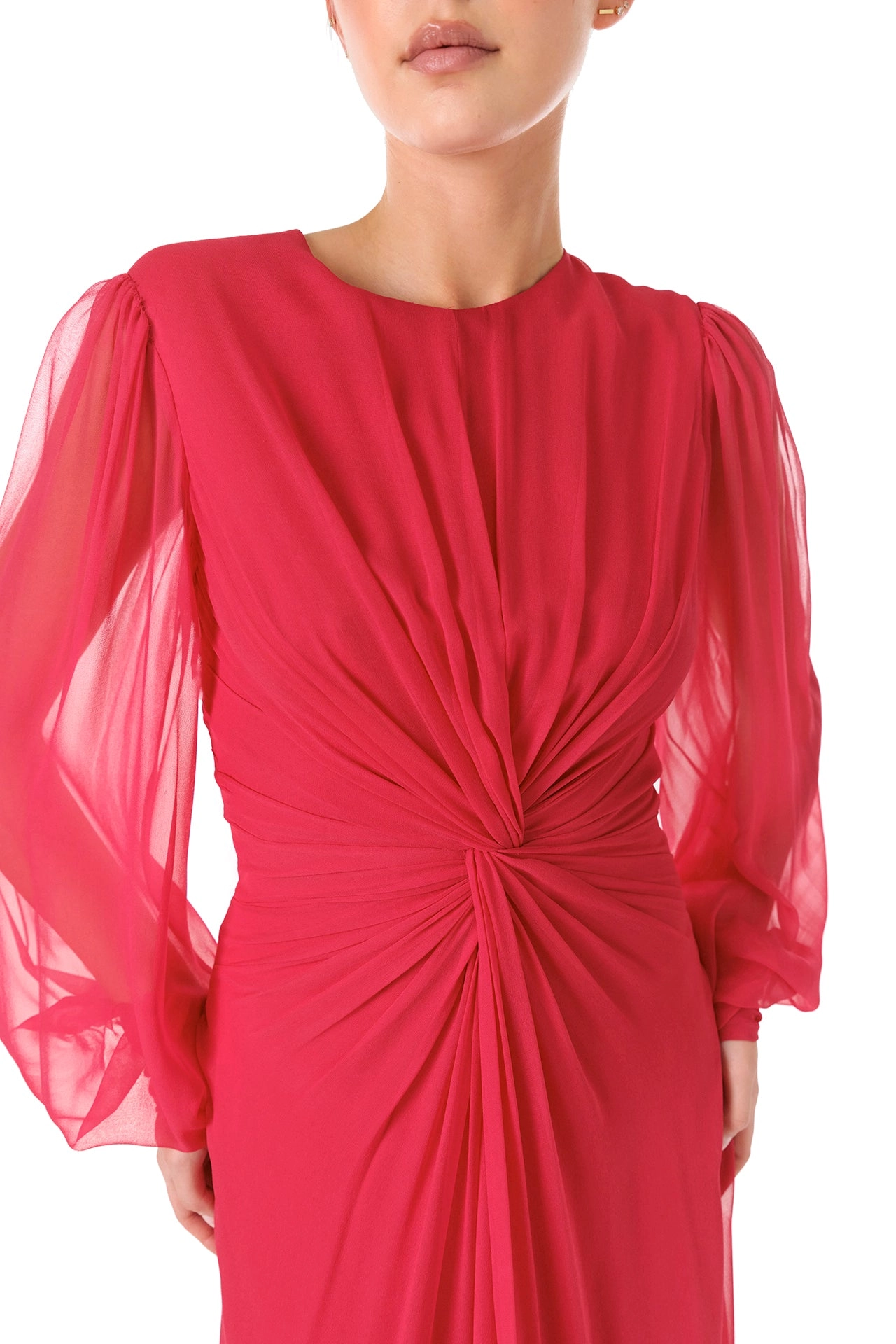Twist Front Long Sleeve Gown