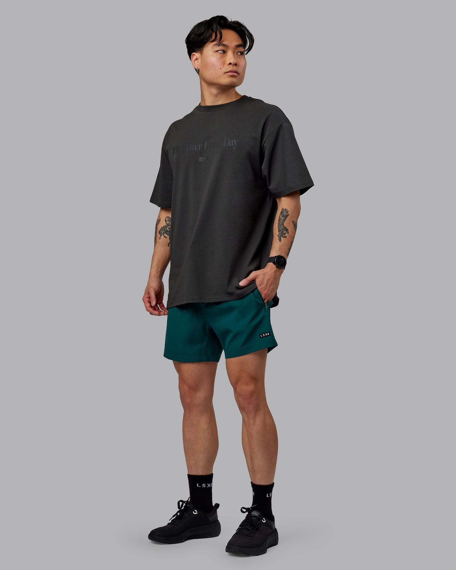 Unisex 1% Better FLXCotton Tee Oversize - Pirate Black-Black
