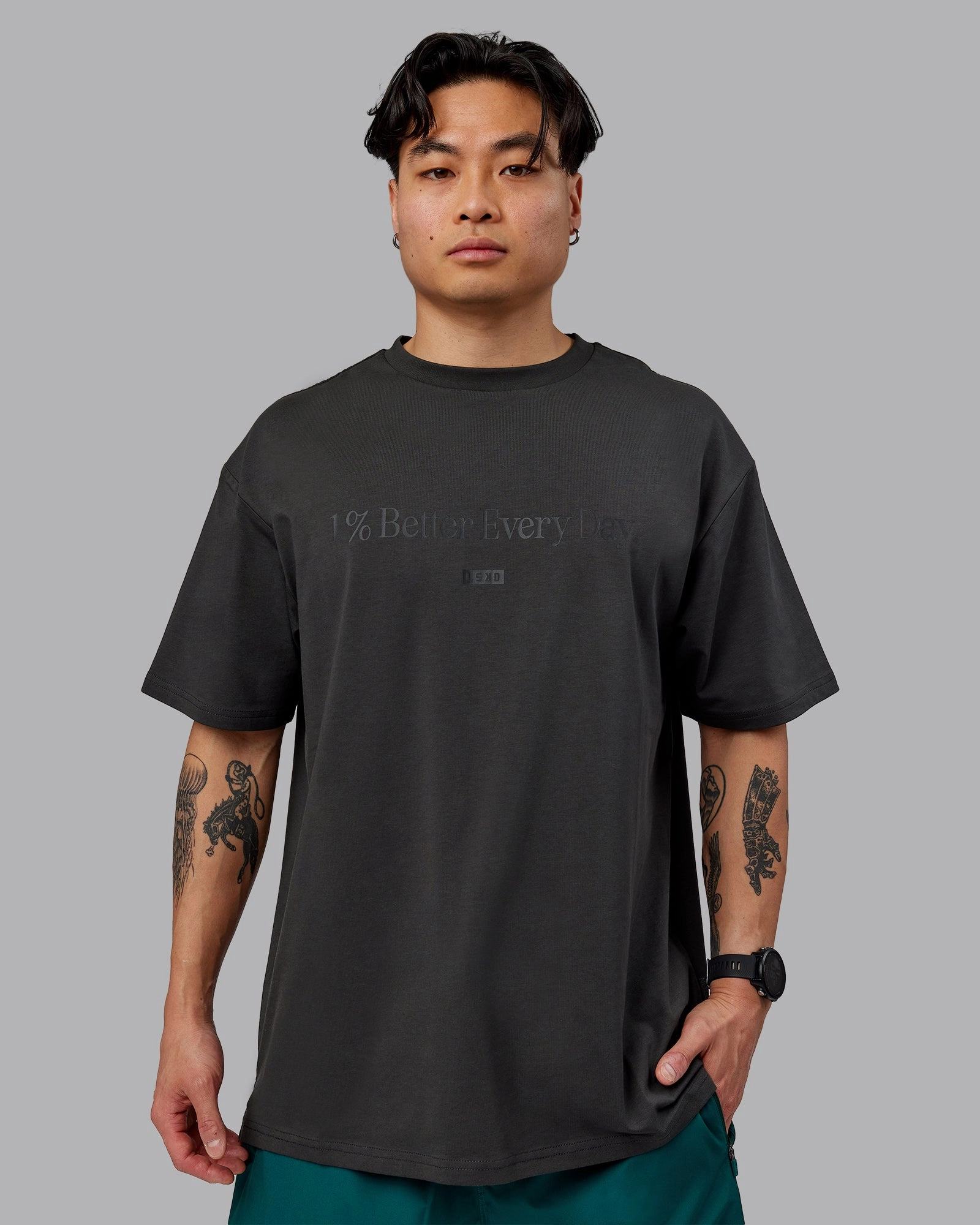Unisex 1% Better FLXCotton Tee Oversize - Pirate Black-Black