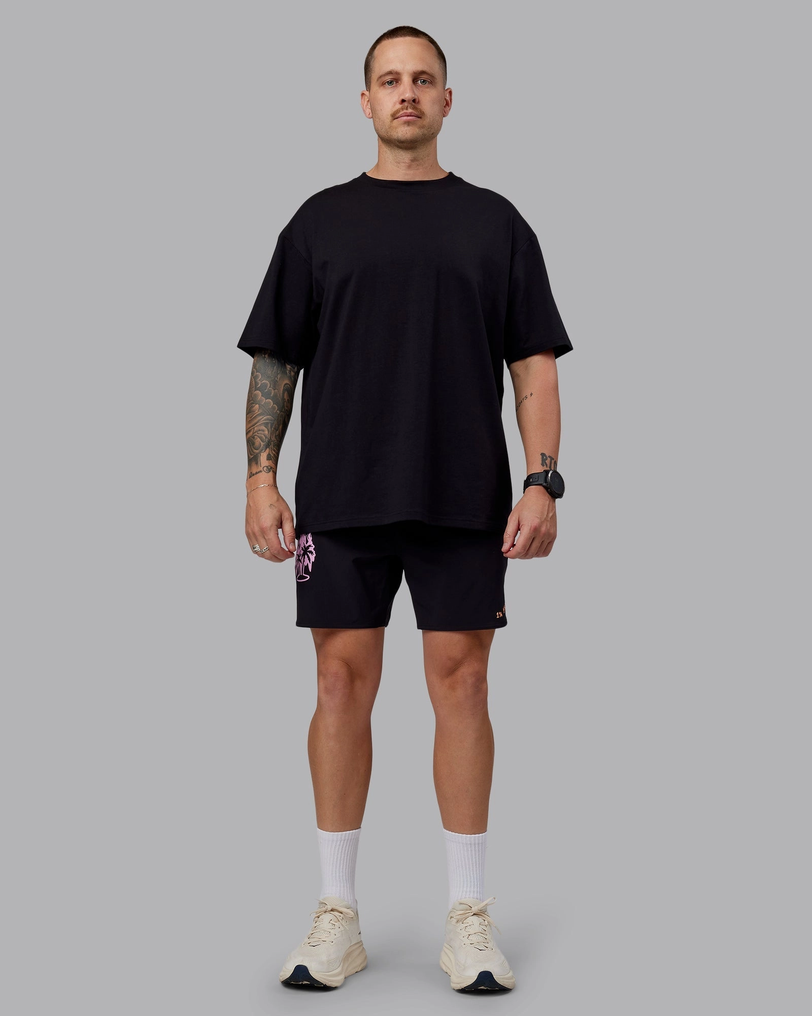 Unisex So Cal 24 FLXCotton Tee Oversize - Black-Beacon Orange