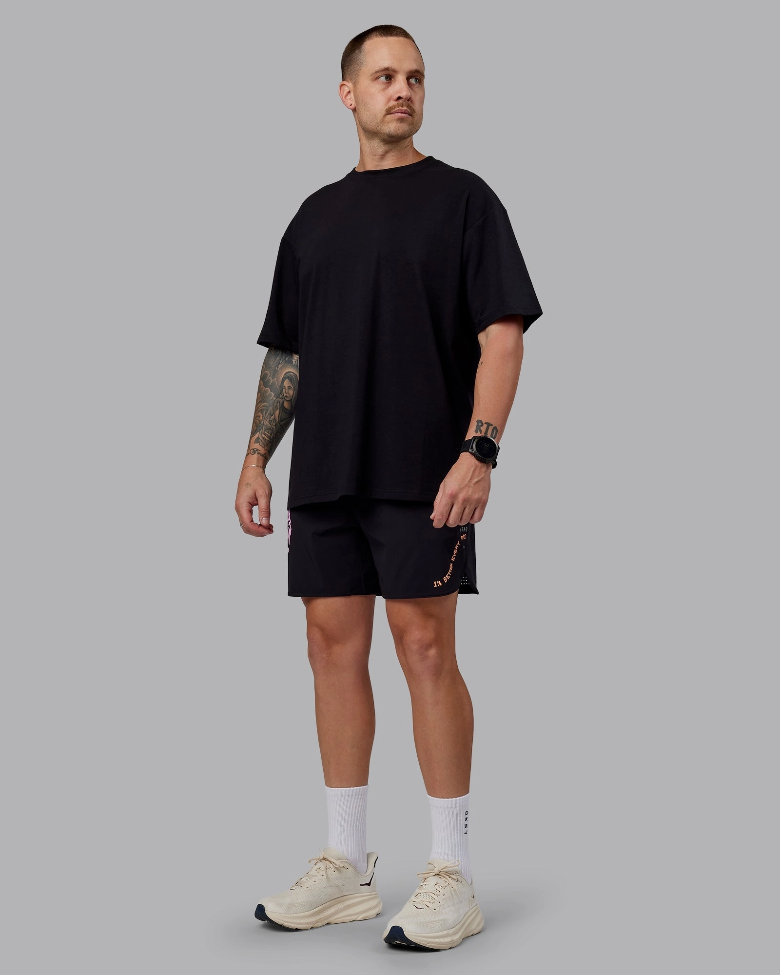 Unisex So Cal 24 FLXCotton Tee Oversize - Black-Beacon Orange