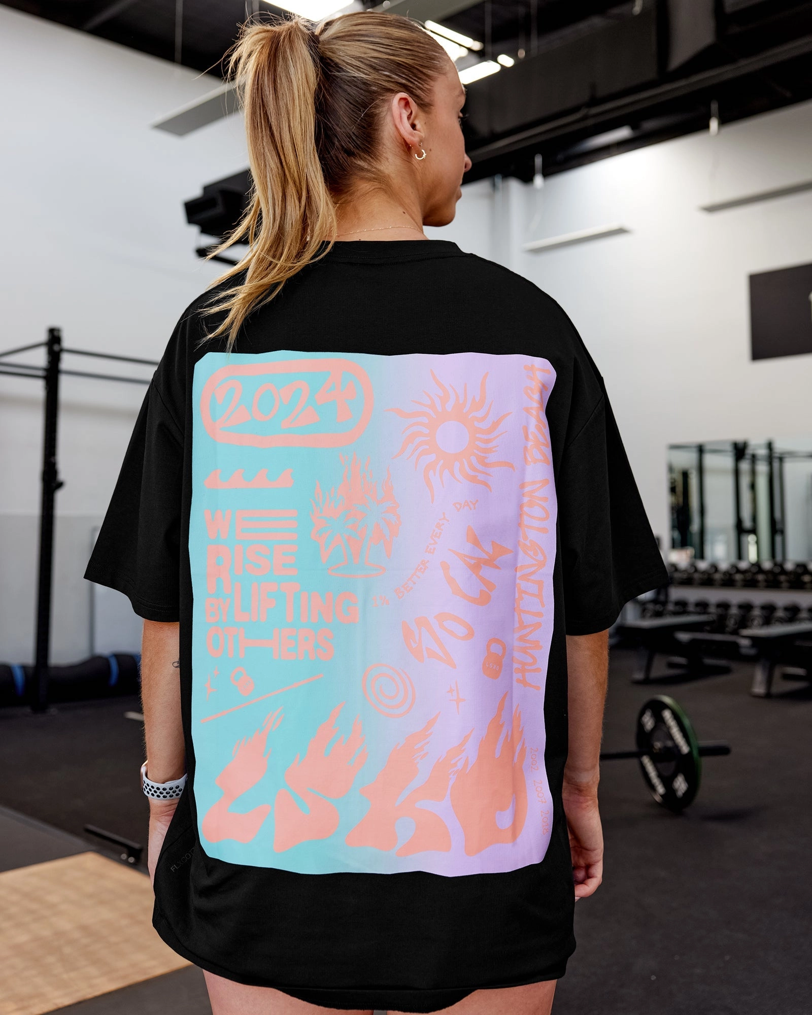 Unisex So Cal 24 FLXCotton Tee Oversize - Black-Beacon Orange