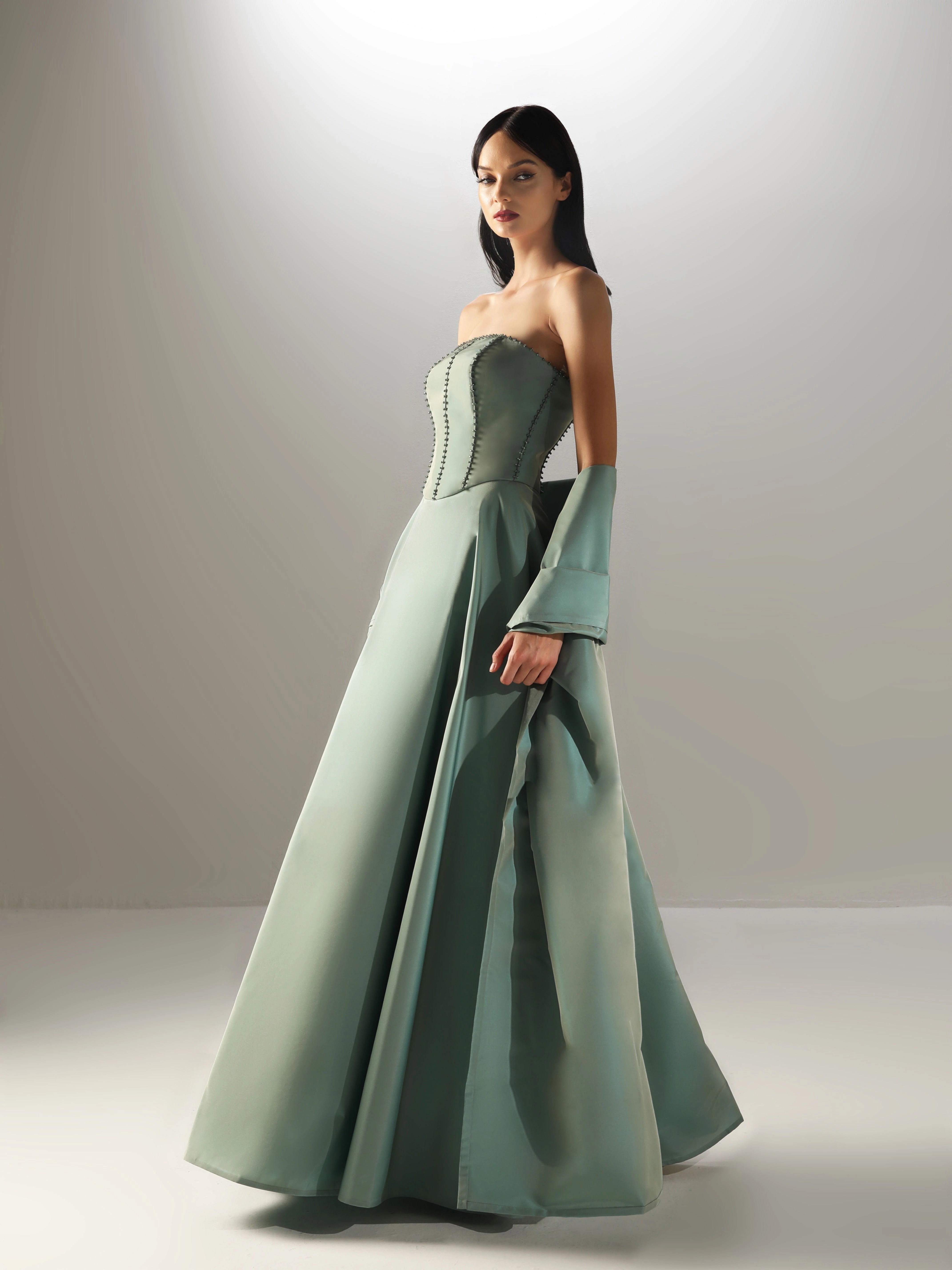 Velvety Couture Women's AIMI Gown Misty Mint